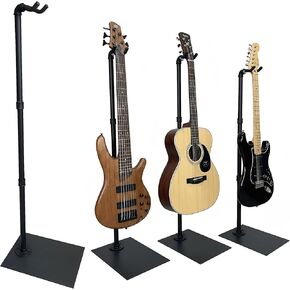 Heavy Duty Guitar Stand | Heavy-Duty Industrial All-Iron Stand with Wide Base,Holds 100 lbs | Perfect Secure Stand for Long-Scale Bass & Electric Guitar | Quick Tool-Free Assembly in Kuwait