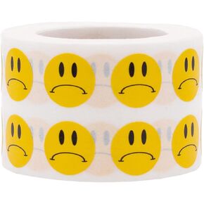 Sad Face Stickers Yellow Sad Face Labels 0.50 Inch 1,000 Total Adhesive Stickers in Kuwait