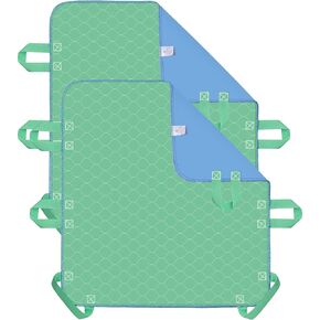 2 Pack Bed Pads for Incontinence Washable Positioning Bed Pad with Handles, Reusable Underpads Absorbent with 4-Layer Waterproof Underpads for Incontinence, Elderly Bedridden in Kuwait