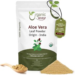 Organic Way Aloe Vera Leaf Powder (Aloe barbadensis) - Organic & Kosher Certified | Raw, Vegan, Non GMO & Gluten Free | USDA Certified | Origin - India (16 Oz) in Kuwait