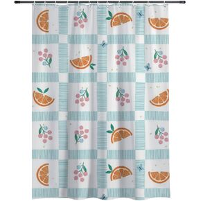 Fruit Gingham Print Funny Shower Curtain with Hooks, Summer Waterproof Shower Curtain Ocean, Washable Fabric Holiday Farmhouse Curtains for Rv Retro Bathroom Decor 72×72 in in Kuwait