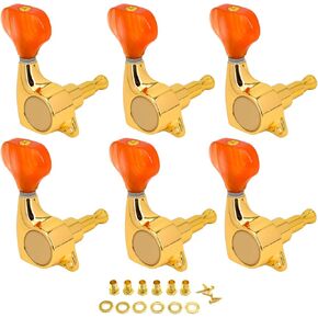 FXJXB 21:1 Guitar Locking Tuners 6 in Line(6 Right) Guitar Tuning Pegs For Electric or Acoustic Guitar Replacement - Chrome in Saudi Arabia