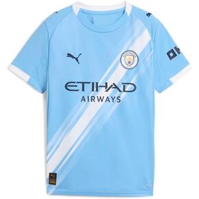PUMA Kids Boys Manchester City Home Crew Neck Short Sleeve Replica Jersey Soccer Cleats - Blue in Kuwait