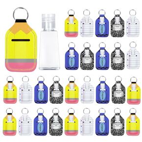 30 مجموعة من هدايا تقدير المعلمين، حاملات سلسلة مفاتيح معقمة لليدين مع زجاجات سفر فارغة، هدايا شكر بالجملة للمعلمين والموظفين وزملاء العمل in Kuwait