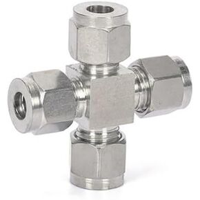 1PC 304 Stainless Steel Double Ferrule Straight Cross Fitting 8mm Tube Hex 4-Way Equal Diameter Cross Joint in Kuwait