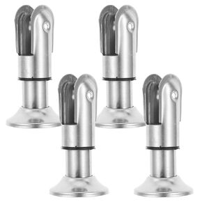 Luxshiny 4pcs 304 Stainless Steel Partition Support Feet Brackets 6cm Height Restroom Toilet Partition Fitting Hardware Public Bathroom Stall Accessories in Kuwait