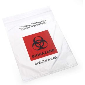 MediChoice Specimen Bag, Biohazard, Printed, Zip Closure, Polyethylene, 2 Millimeter, 8x10 Inch, Clear, 1314SB0810 (Case of 1000) in Kuwait