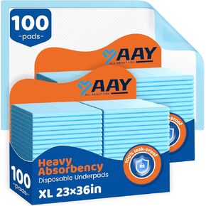 وسادات سرير فاخرة للاستعمال مرة واحدة مقاس 23 بوصة × 36 بوصة، وسادات داخلية فائقة الامتصاص للبالغين، وسادات تبول مقاومة للماء، وسادة تدريب كبيرة جدًا للجراء، وسادة تغيير حفاضات الأطفال، 100 قطعة in Kuwait