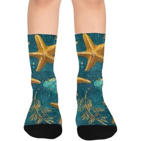 جوارب ذهبية للمشي لمسافات طويلة باللون البرتقالي والأخضر - جوارب شتوية حرارية سميكة دافئة للأولاد والبنات للمدرسة، والارتداء اليومي والأنشطة الخارجية in Kuwait