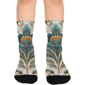 جوارب المشي لمسافات طويلة مصممة على شكل زهرة زرقاء - جوارب شتوية حرارية سميكة دافئة للأطفال الصغار للأولاد والبنات للمدرسة، والارتداء اليومي والأنشطة الخارجية in Kuwait