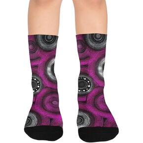 جوارب داكنة للمشي لمسافات طويلة بدوائر منقطة باللون الوردي - جوارب شتوية حرارية سميكة دافئة للأولاد والبنات للمدرسة، والارتداء اليومي والأنشطة الخارجية in Kuwait