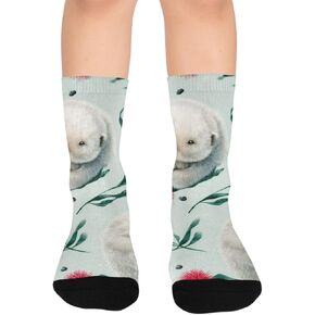 جوارب المشي لمسافات طويلة باللون الرمادي Otter Sleepy Green - جوارب شتوية حرارية سميكة دافئة للأولاد والبنات للمدرسة، والارتداء اليومي والأنشطة الخارجية in Kuwait