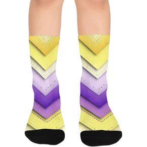 جوارب المشي لمسافات طويلة بنمط هندسي حديث - جوارب شتوية حرارية سميكة دافئة للأطفال الصغار للأولاد والبنات للمدرسة، والارتداء اليومي والأنشطة الخارجية in Kuwait