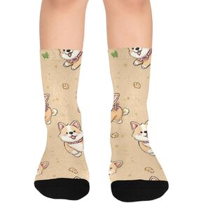 جوارب المشي لمسافات طويلة من Art Playful Corgi Brown - جوارب شتوية حرارية سميكة دافئة للأولاد والبنات للمدرسة، والارتداء اليومي والأنشطة الخارجية in Kuwait