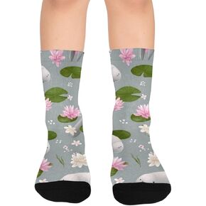 خروف البحر واللوتس الرمادي - جوارب المشي لمسافات طويلة - جوارب شتوية دافئة سميكة للأولاد والبنات للمدرسة، والارتداء اليومي والأنشطة الخارجية in Kuwait