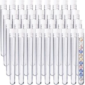 150 Pcs Clear Test Tubes with Caps Plastic Sewing Needle Organizers Tubes with Cap for Sewing Making Supplie Bead Decoration, 4.3x0.49 inch, White in Kuwait
