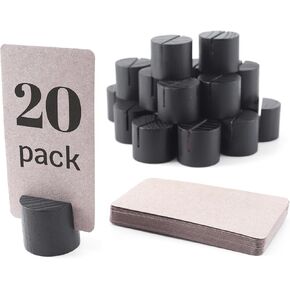 20 قطعة من حاملات أرقام الطاولة الخشبية الصغيرة - حاملات بطاقات المكان، وحاملات بطاقات طاولة العشاء، وحاملات بطاقات الاسم للطاولات، وحامل الصور الخشبية واللافتات (أسود) in Kuwait