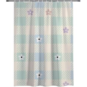 أنماط الأزهار الملونة ستارة دش مضحكة مع السنانير، الصيف ستارة دش الطبيعة للماء، النسيج قابل للغسل عطلة الستائر الفاخرة للحمام لحوض الاستحمام ديكور مجردة 72 × 72 في in Kuwait