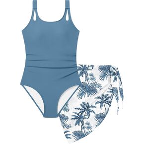 ملابس سباحة للفتيات من CRISONE ملابس سباحة قطعة واحدة سريعة الجفاف بحزام قابل للتعديل مع غطاء شبكي للأعمار من 9 إلى 16 سنة in Kuwait