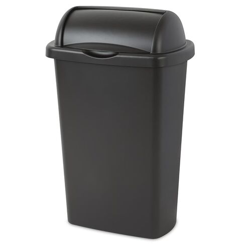 13-Gallon Kitchen Trash can with roll-up lid, Black in Saudi Arabia