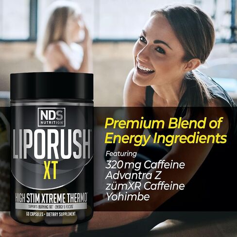 مجموعة Censor NDS Nutrition LipoRUSH XT لفقدان الدهون وتونر الجسم - CLA، أوميغا 3-6-9، L-Carnitine وTecrine للحصول على أقصى قدر من الطاقة والتمثيل الغذائي وتمزيق الدهون in Kuwait