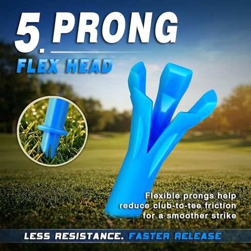 150 Pack Mixed Sizes (3-1/4"x100 & 1-1/2"x50) 5-Prong Golf Tees – Ultra-Stable & Low-Resistance Design for Longer Drives Plastic Golf Tees in Kuwait