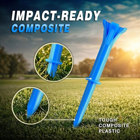 150 Pack Mixed Sizes (3-1/4"x100 & 1-1/2"x50) 5-Prong Golf Tees – Ultra-Stable & Low-Resistance Design for Longer Drives Plastic Golf Tees in Kuwait