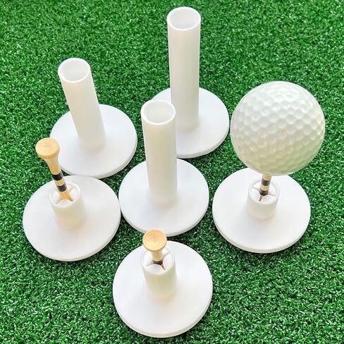 تي شيرتات جولف مطاطية مكونة من 16 قطعة للحصائر ونطاق القيادة ومحاكي الجولف الداخلي - تي شيرتات عالمية لسجادات العشب الصناعي مع 6 حوامل مطاطية و10 تي شيرتات من الخيزران in Kuwait