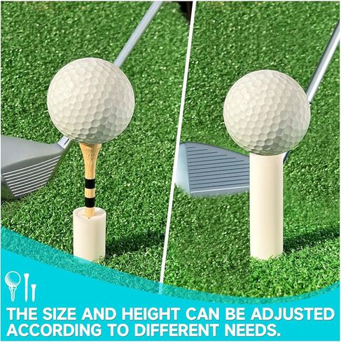 تي شيرتات جولف مطاطية مكونة من 16 قطعة للحصائر ونطاق القيادة ومحاكي الجولف الداخلي - تي شيرتات عالمية لسجادات العشب الصناعي مع 6 حوامل مطاطية و10 تي شيرتات من الخيزران in Kuwait