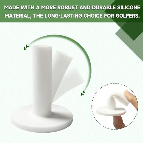 تي شيرتات جولف مطاطية مكونة من 16 قطعة للحصائر ونطاق القيادة ومحاكي الجولف الداخلي - تي شيرتات عالمية لسجادات العشب الصناعي مع 6 حوامل مطاطية و10 تي شيرتات من الخيزران in Kuwait