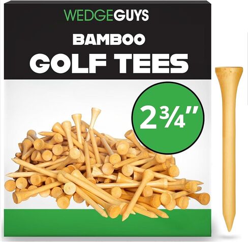 Wedge Guys Bamboo Golf Tees 2-3/4" & 3-1/4" | 100,250,500 or 1000 pcs. | Extra Durable & Stronger Than Wood Tees | Biodegradable & Less Friction | PGA Professional Approved, Golf Tees Bulk Bag in Kuwait