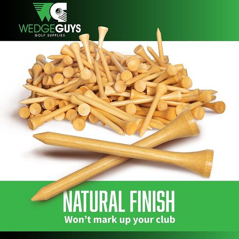 Wedge Guys Bamboo Golf Tees 2-3/4" & 3-1/4" | 100,250,500 or 1000 pcs. | Extra Durable & Stronger Than Wood Tees | Biodegradable & Less Friction | PGA Professional Approved, Golf Tees Bulk Bag in Kuwait