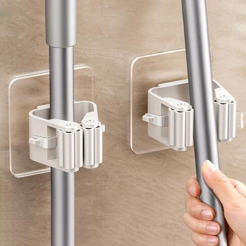 4PCS Broom Holder Wall Mount, Mop Holder Hanger, Broom Storage Organizer, Hanging Heavy Duty Tool Organizer Slots for Home, Kitchen, Garage, Garden, Laundry Accessories in Saudi Arabia
