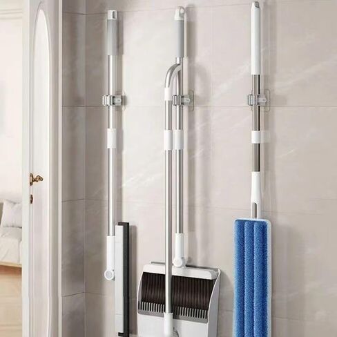 4PCS Broom Holder Wall Mount, Mop Holder Hanger, Broom Storage Organizer, Hanging Heavy Duty Tool Organizer Slots for Home, Kitchen, Garage, Garden, Laundry Accessories in Saudi Arabia