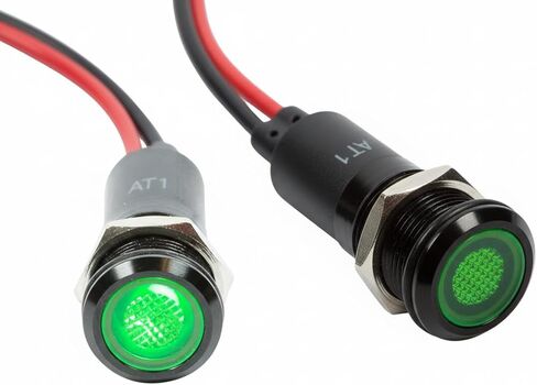 Alpinetech 2PCS PLB12M 12mm 1/2" 12V DC LED Metal (Black Bezel) Signal Indicator Pilot Dash Light (Red) in Kuwait