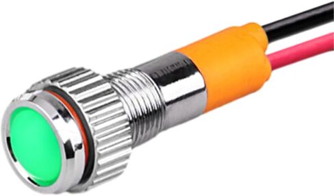 Metal Indicator Lights, Waterproof Signal Lamp Led Indicator Light 25mm Ac/Dc 5-24v (Green) in Saudi Arabia