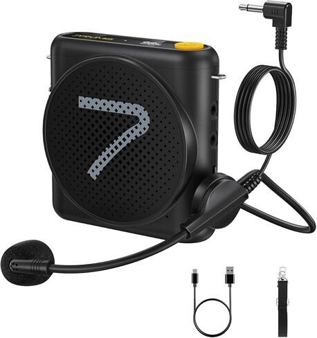 7RYMS WA1(SE) مضخم صوت محمول مع ميكروفون سماعة رأس سلكية للمعلم، مكبر صوت مكبر صوت مع خاصية إلغاء الضوضاء، يعمل 23 ساعة، مكبر صوت ميكروفون للتدريس والكلام واليوجا (وردي) in Saudi Arabia