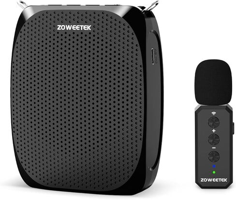 ZOWEETEK Voice Amplifier with Wireless Lavalier Lapel Microphone for Teachers,2025 New Personal Microphone System,Portable Speaker Clip On Microphone,Mini Voice Amplifier for Speech, Meeting,Yoga in Kuwait