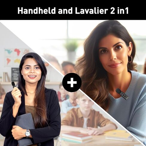 ZOWEETEK مضخم صوت مع ميكروفون لاسلكي Lavalier Lapel للمعلمين، نظام ميكروفون شخصي جديد 2025، مشبك مكبر صوت محمول على الميكروفون، مضخم صوت صغير للكلام والاجتماع واليوجا in Kuwait
