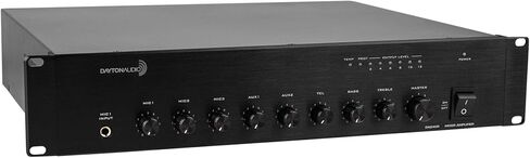 دايتون اوديو DA240R 240 واط 2U حامل خلاط مضخم 70 فولت / 100 فولت أو 4 أوم 3 ميكروفون 2 Aux 1 هاتف in Saudi Arabia