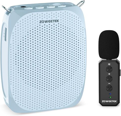 ZOWEETEK مضخم صوت مع ميكروفون لاسلكي Lavalier Lapel للمعلمين، نظام ميكروفون شخصي جديد 2025، مشبك مكبر صوت محمول على الميكروفون، مضخم صوت صغير للكلام والاجتماع واليوجا in Kuwait