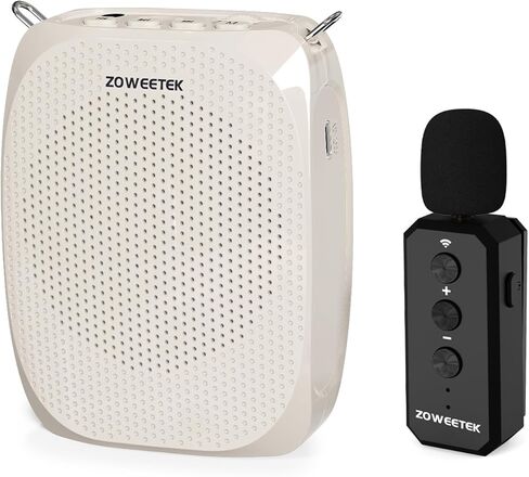 ZOWEETEK مضخم صوت مع ميكروفون لاسلكي Lavalier Lapel للمعلمين، نظام ميكروفون شخصي جديد 2025، مشبك مكبر صوت محمول على الميكروفون، مضخم صوت صغير للكلام والاجتماع واليوجا in Kuwait