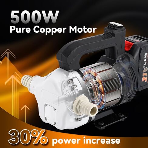 Poafamx DEF Transfer Pump, 10GPM 500W Diesel Exhaust Fluid Pump with 4.0Ah Battery, Cordless Electric Self Priming Water Pump, Diaphragm Pump for Urea, Fuel, Acidic or Alkaline Chemical Liquids in Kuwait