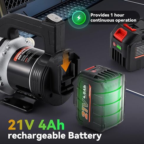 Poafamx DEF Transfer Pump, 10GPM 500W Diesel Exhaust Fluid Pump with 4.0Ah Battery, Cordless Electric Self Priming Water Pump, Diaphragm Pump for Urea, Fuel, Acidic or Alkaline Chemical Liquids in Kuwait