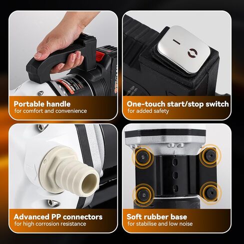 Poafamx DEF Transfer Pump, 10GPM 500W Diesel Exhaust Fluid Pump with 4.0Ah Battery, Cordless Electric Self Priming Water Pump, Diaphragm Pump for Urea, Fuel, Acidic or Alkaline Chemical Liquids in Kuwait