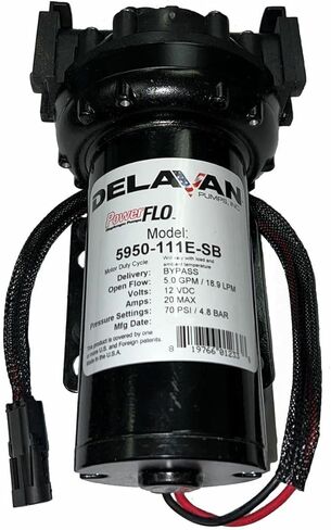 Replacement for Delavan 5950-111E-SB Diaphragm Pump 12V, 60PSI, 5GPM, Byp 3/4" QA in Kuwait