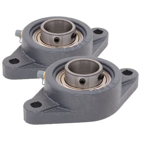 [2-Pack] SBFT206-20 - 2-Bolt Flange-Mount Ball Bearing Unit, Insert Bearing SB206-20, Cast Iron Housing FT206, Bore Shaft 1-1/4 in (31.75 mm), Set Screw Locking, 5.8125 in (147.638 mm) Flange Length in Saudi Arabia