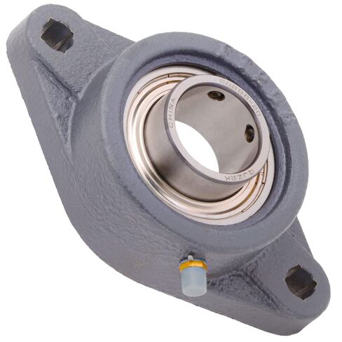 [2-Pack] SBFT206-20 - 2-Bolt Flange-Mount Ball Bearing Unit, Insert Bearing SB206-20, Cast Iron Housing FT206, Bore Shaft 1-1/4 in (31.75 mm), Set Screw Locking, 5.8125 in (147.638 mm) Flange Length in Saudi Arabia