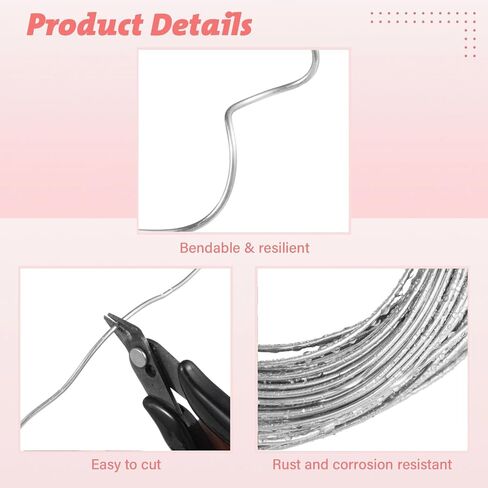 0.1 in Diameter Aluminum Wire, 98 Feet, for Gardening, DIY Craft, Bendable Metal Wire, Sculpting, Dolls, Floral, Jewelry Making in Kuwait