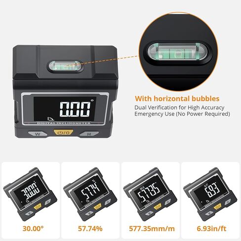 Neoteck Digital Angle Finder with Flip LCD VA Screen, 2x180°/4x90° Strong Magnetic Angle Gauge, 0.01° High Accuracy Protractor, Absolute/Relative Measurement for Woodworking,Automotive,Construction in Saudi Arabia